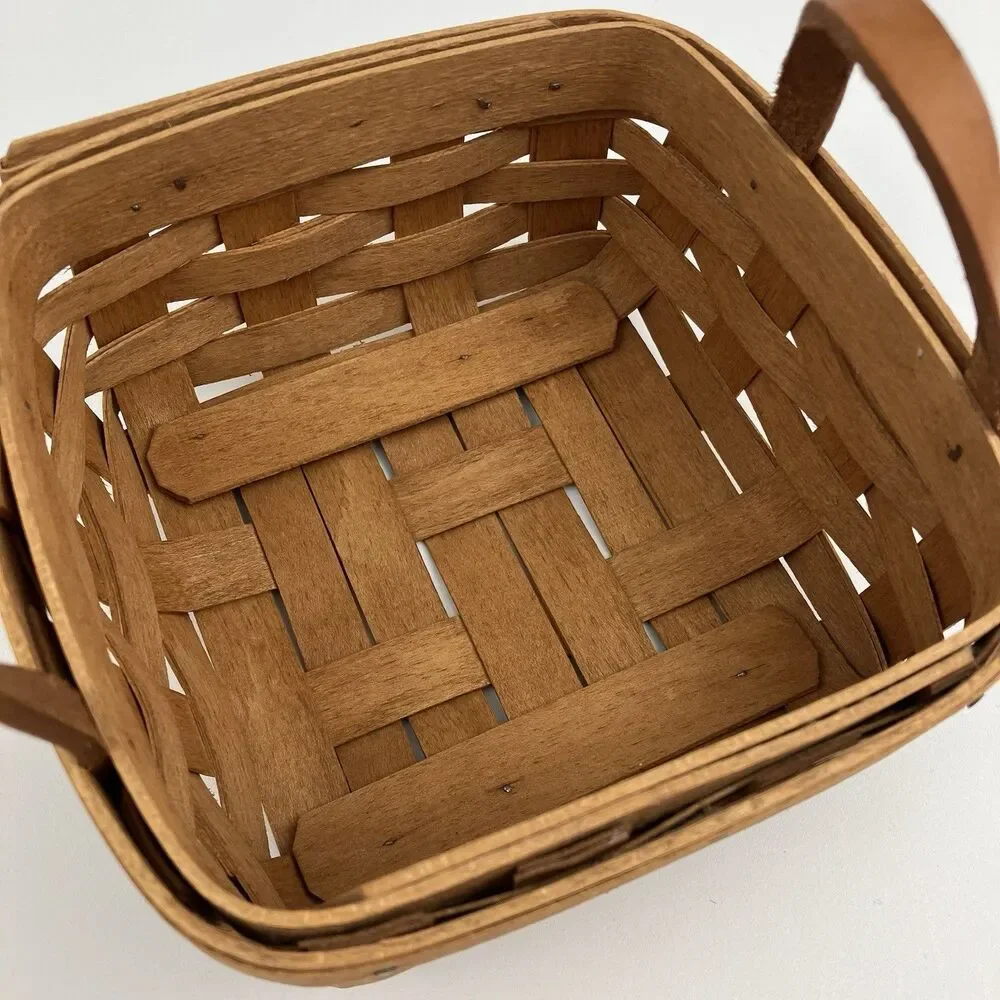Longaberger Ivy Basket Set 1992 | Signed Retired Handles Dresden VTG #13100JOS